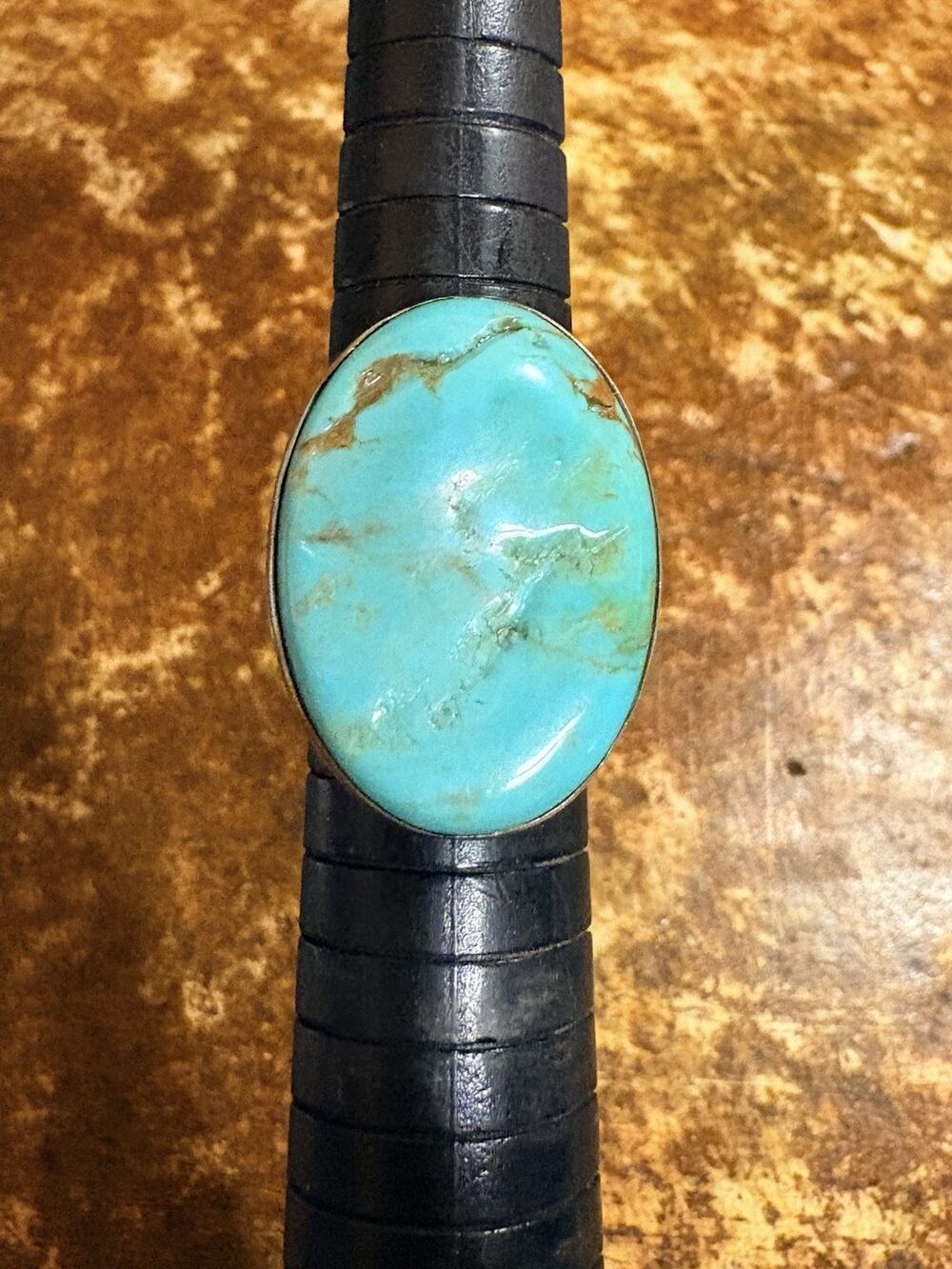 Jay King Ring Size 7 Sterling Silver and Chilean Turquoise Split Shank DTR